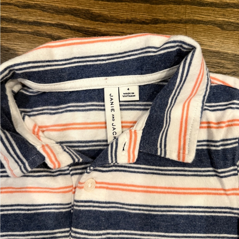 Bundle of Janie and Jack Boys Striped Polo Shirts - Size 4T - Picture 7 of 8